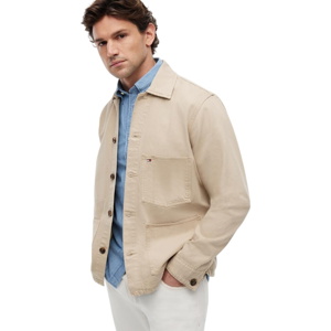 Tommy Hilfiger Washed Flag Embroidery Denim Chore Jacket